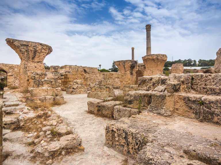 Historic ruins of Carthage in Tunis, Tunisia - North African History